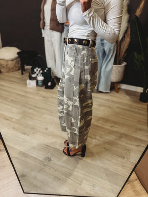 Aria Camo Barrel Jeans - The Rack Boutique ⚡️
