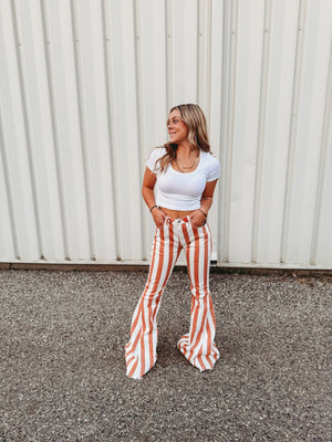 Ashton Striped Flare Denim - The Rack Boutique ⚡️