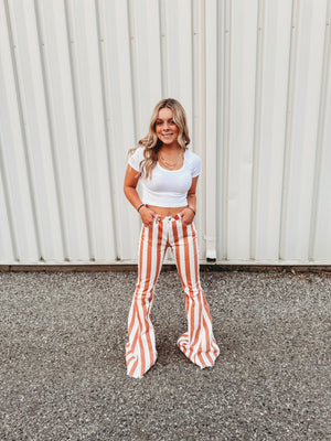 Ashton Striped Flare Denim - The Rack Boutique ⚡️