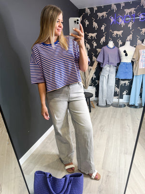 Aubra Striped Cropped Top - The Rack Boutique ⚡️