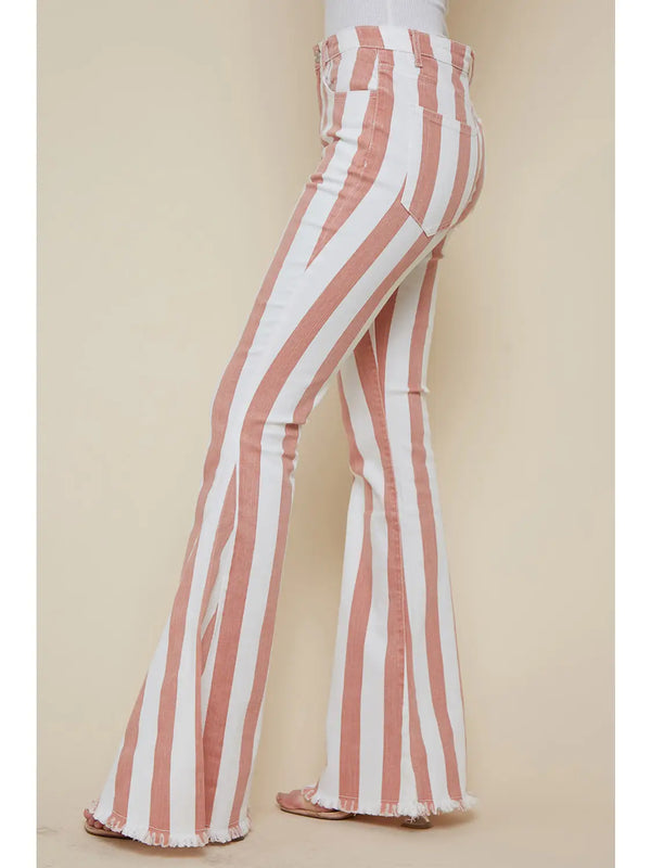 Ashton Striped Flare Denim