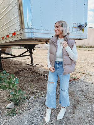 Bixby Mock Neck Top [ Cream ] - The Rack Boutique ⚡️