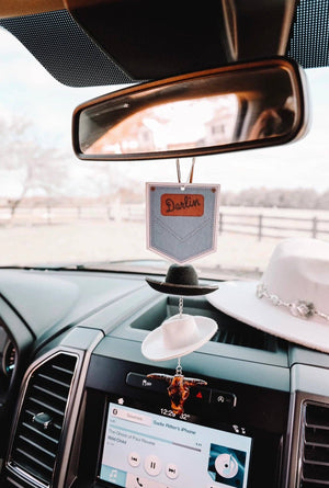 Black & Stone Cowboy Hat Rearview Mirror Charm - The Rack Boutique ⚡️
