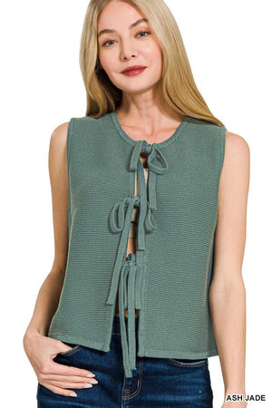 Blaire Teal Tie Vest Tank - The Rack Boutique ⚡️