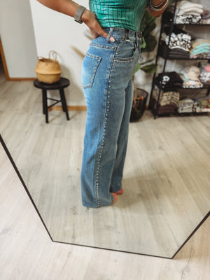 Blakely Studded Denim Jeans - The Rack Boutique ⚡️