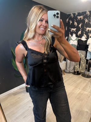 Blar Black Lace Tank - The Rack Boutique ⚡️