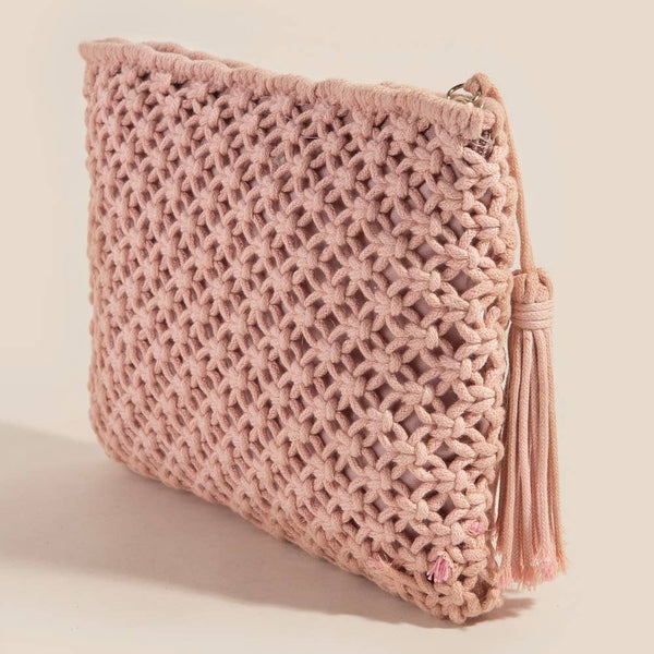 Crochet Clutch Tassel Bag