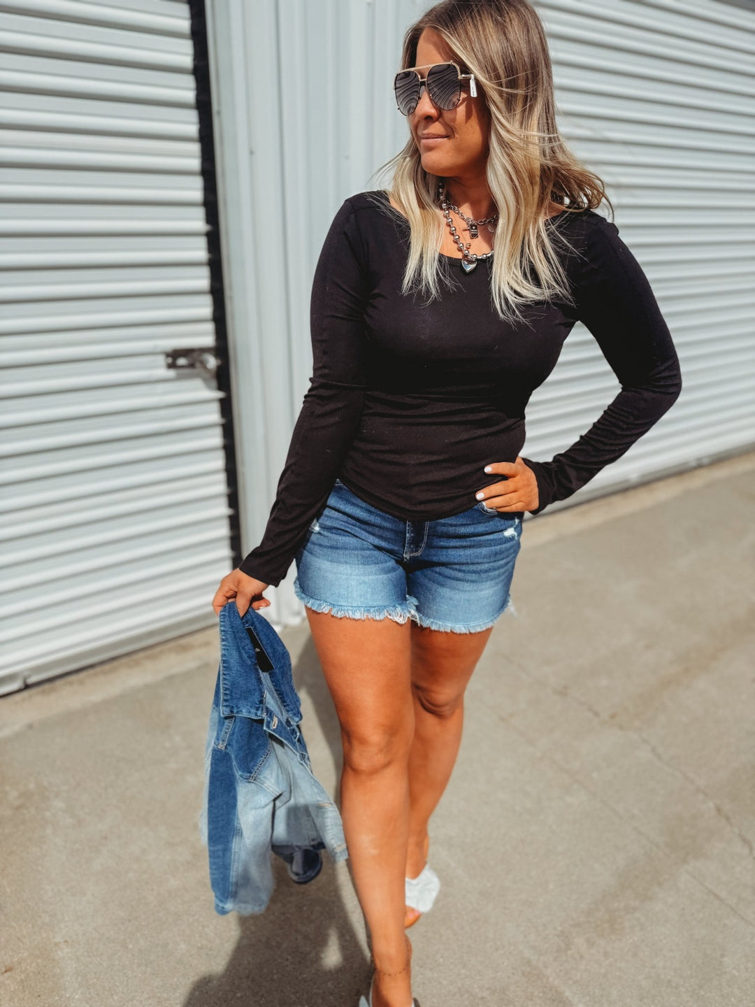 Chandler Medium Wash Denim Shorts - The Rack Boutique ⚡️