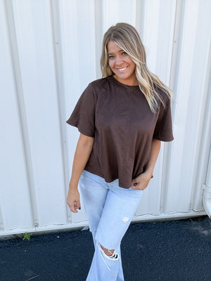 Chocolate Brown Suede Top - The Rack Boutique ⚡️