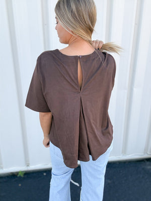 Chocolate Brown Suede Top - The Rack Boutique ⚡️