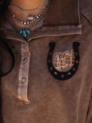 Chocolate Horseshoe Pullover - The Rack Boutique ⚡️