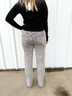 Cici Grey Wash Denim - The Rack Boutique ⚡️