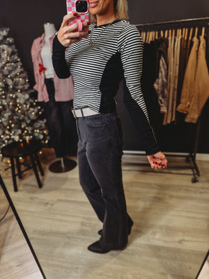 Cole Striped Knit Long Sleeve Top - The Rack Boutique ⚡️