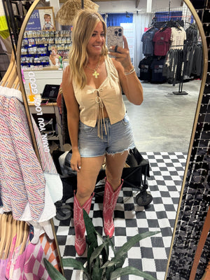Creamette Tie Vest Tank [ 2 colors ] - The Rack Boutique ⚡️