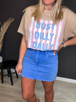 Daphne Frayed Hem Denim Skirt - The Rack Boutique ⚡️
