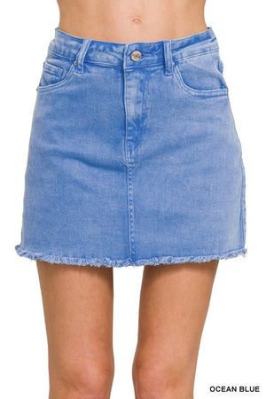 Daphne Frayed Hem Denim Skirt - The Rack Boutique ⚡️