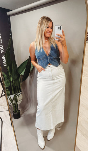 Dayla Denim Skirt - The Rack Boutique ⚡️