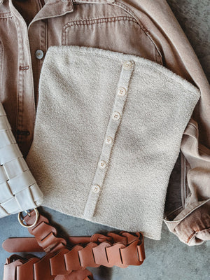 Devon Button Down Tube Top - The Rack Boutique ⚡️