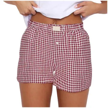 Avery Checkered Boxer Shorts [ Wine ]