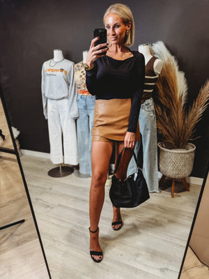 Elsie Boat Neck Long Sleeve Top - The Rack Boutique ⚡️