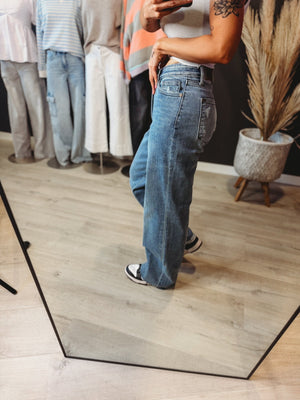Enna V Front Baggy Judy Blue Denim - The Rack Boutique ⚡️