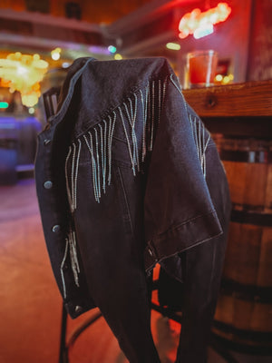 Envy Sequin Fringe Denim Jacket - The Rack Boutique ⚡️