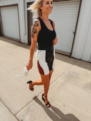 Esmond Studded Faux Leather Skirt - The Rack Boutique ⚡️
