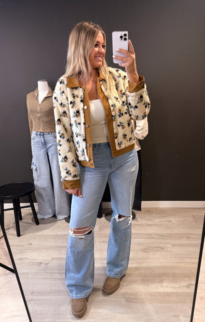 Flora Floral Button Down Jacket - The Rack Boutique ⚡️