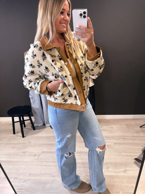 Flora Floral Button Down Jacket - The Rack Boutique ⚡️