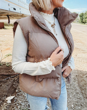 Funnel Neck Color Quilted Puffer Vest [ 2 colors ] - The Rack Boutique ⚡️