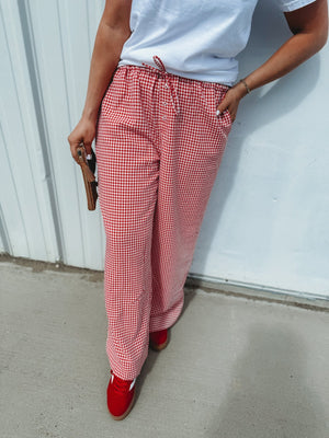 Gee Gee Gingham Plaid Tie Pants [ 2 colors ] - The Rack Boutique ⚡️