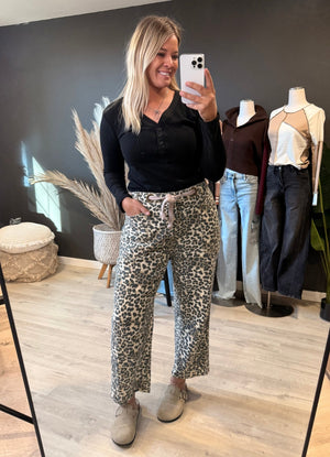 Gigi Braided Waist Belt Leopard Print Pants Size XL - The Rack Boutique ⚡️