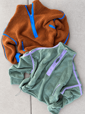 Green + Periwinkle Fleece Pullover - The Rack Boutique ⚡️