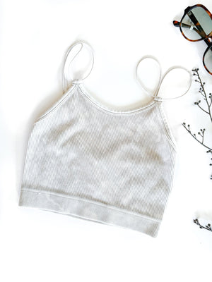 Grey Wash Ribbed Stretch Brami - The Rack Boutique ⚡️