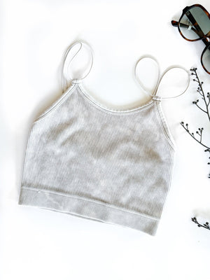 Grey Wash Ribbed Stretch Brami - The Rack Boutique ⚡️