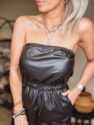 Hagen Leather Jumpsuit [ size small ] - The Rack Boutique ⚡️