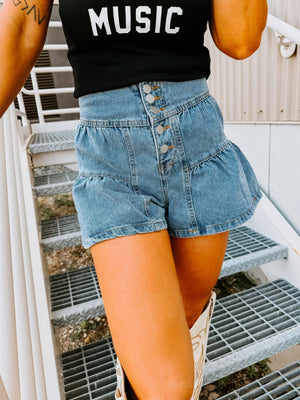 Hannah High Waist Flare Shorts - The Rack Boutique ⚡️