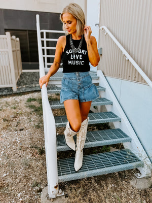 Hannah High Waist Flare Shorts - The Rack Boutique ⚡️