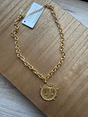 Harrod Gold Coin Necklace - The Rack Boutique ⚡️