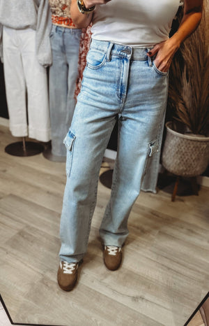 Hattie Cargo Dad Jeans - The Rack Boutique ⚡️