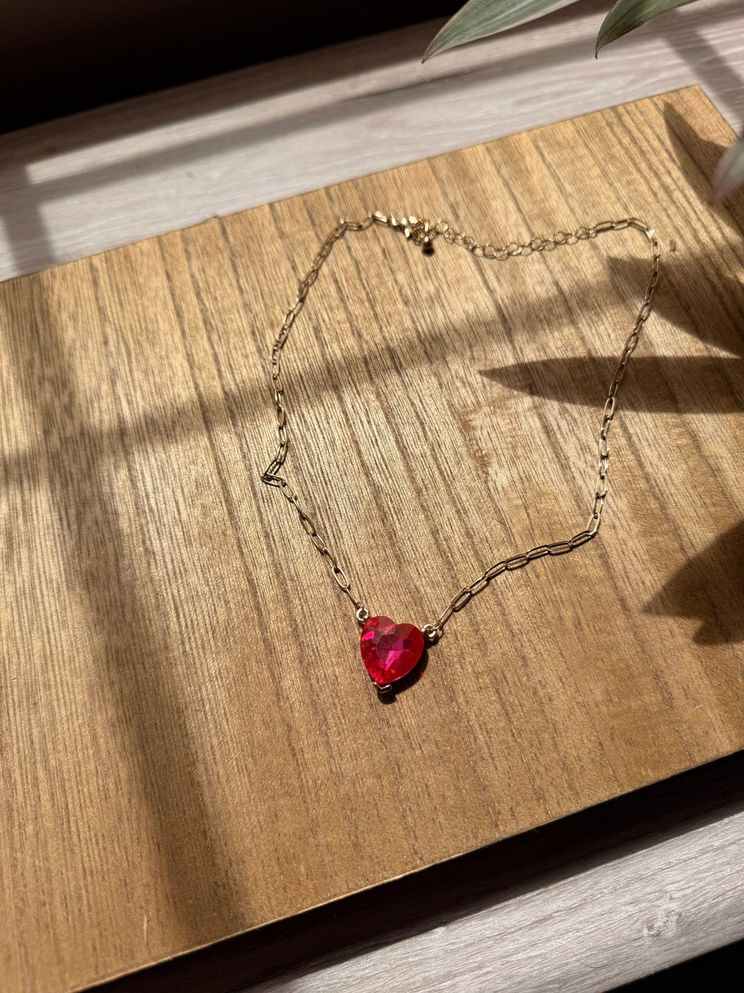 Heart Embelished Gold Chain Necklace - The Rack Boutique ⚡️