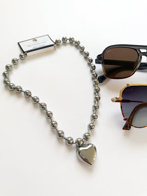 Heart Pendant Chunk Chain Necklace - The Rack Boutique ⚡️