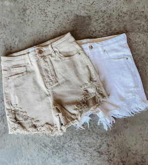 Shea Side Step Hem Risen Shorts