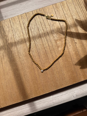 Indie Round Bead Crystal Studded Necklace - The Rack Boutique ⚡️