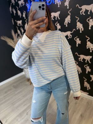 Jacinta Cloudy Knit Striped Long Sleeve Top - The Rack Boutique ⚡️