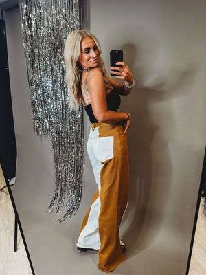 Jane Colorblock Wide Leg Denim - The Rack Boutique ⚡️