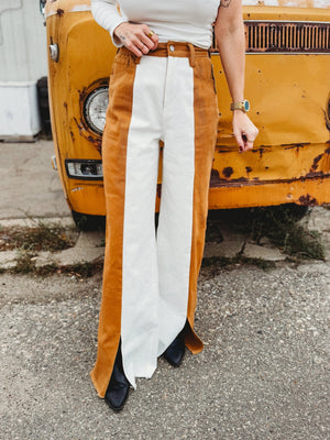 Jane Colorblock Wide Leg Denim - The Rack Boutique ⚡️