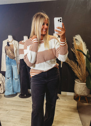 Jansee Two Toned Drop Shoulder Sweater - The Rack Boutique ⚡️