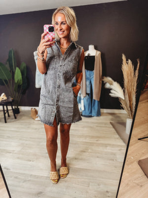 Jaren Acid Wash Dress [ large ] - The Rack Boutique ⚡️