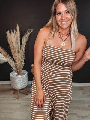 Jayda Striped Tube Top Lounge Set - The Rack Boutique ⚡️
